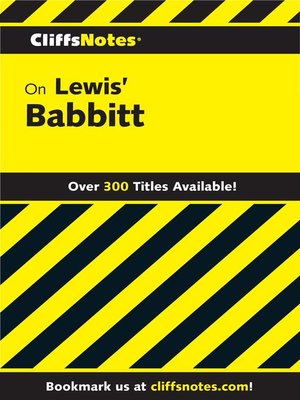 cover image of CliffsNotes on Lewis' Babbitt